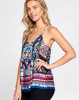 Renee C. Boho Border Print Sleeveless Top