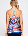 Renee C. Boho Border Print Sleeveless Top