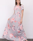 Short Sleeve Floral Maxi Dress