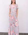 Short Sleeve Floral Maxi Dress