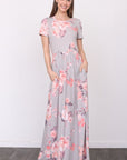 Short Sleeve Floral Maxi Dress