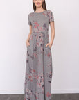 Short Sleeve Floral Maxi Dress