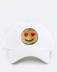 2 Tone Sequins Emoji Patch Cap