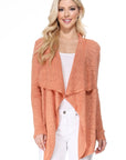 Draped Collar, Drape Front Sweater Cardigan