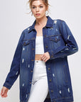 Blue Age Denim 3/4 Quarter Sleeve Distressed Jacket