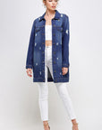 Blue Age Denim 3/4 Quarter Sleeve Distressed Jacket