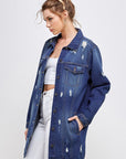 Blue Age Denim 3/4 Quarter Sleeve Distressed Jacket