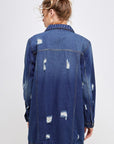 Blue Age Denim 3/4 Quarter Sleeve Distressed Jacket