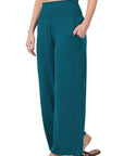 Zenana Smocked Waistband Lounge Pant - Online Only