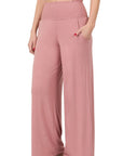 Zenana Smocked Waistband Lounge Pant - Online Only