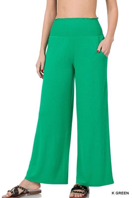 Zenana Smocked Waistband Lounge Pant - Online Only