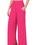 Zenana Smocked Waistband Lounge Pant - Online Only