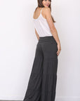 Solid Tiered Wide Leg Pants