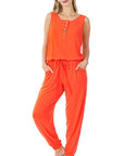 Zenana Sleeveless Jogger Jumpsuit - Online Only