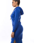 Midi Hoodie Dress by Claude in Blue