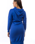 Midi Hoodie Dress by Claude in Blue