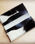 Hair-on-Hide Leather Wallet- Spotted with White