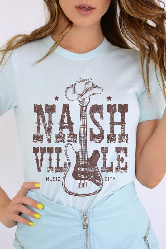 PLUS Nashville Western Cowboy Guitar Graphic T Shirts