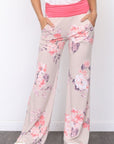 PLUS Vintage Floral Wide Leg Pants