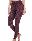 Zenana Mineral Washed Wide Waistband Yoga Leggings - Online Only