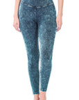Zenana Mineral Washed Wide Waistband Yoga Leggings - Online Only