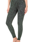 Zenana Mineral Washed Wide Waistband Yoga Leggings - My Pampered Life Seattle