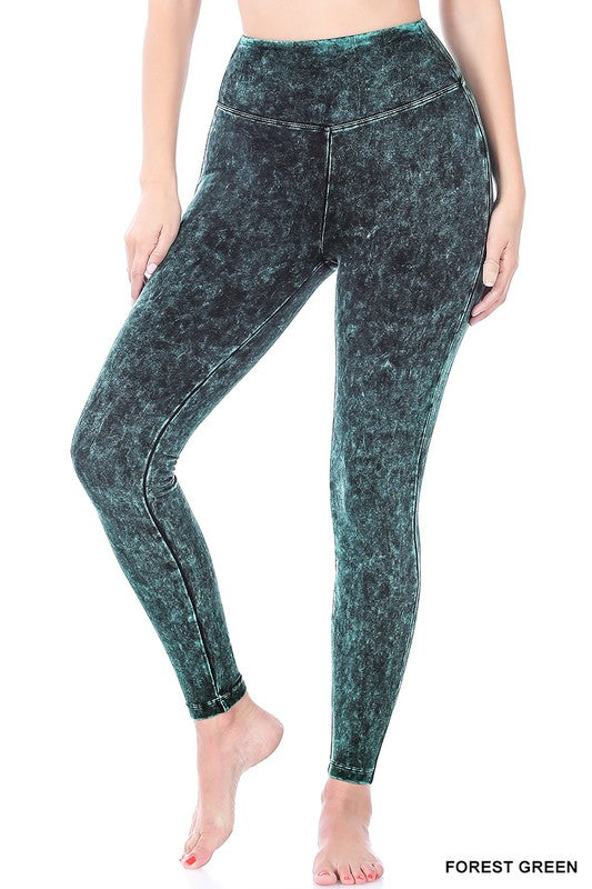 Zenana Mineral Washed Wide Waistband Yoga Leggings - Online Only – My  Pampered Life Seattle