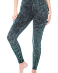 Zenana Mineral Washed Wide Waistband Yoga Leggings - Online Only