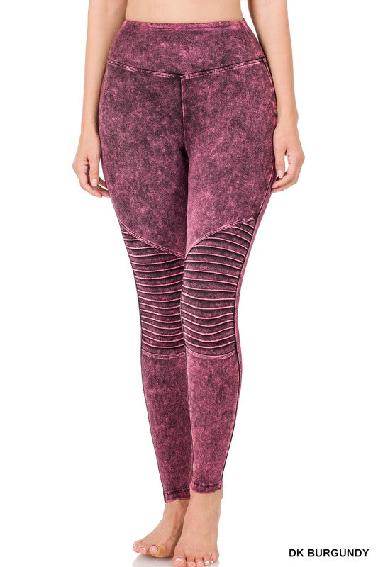Zenana Mineral Washed Moto Leggings - Online Only – My Pampered Life Seattle