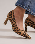 Beast Fashion Faux Suede Leopard Point Toe Pumps