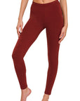 Zenana Rust Cotton Full Length Leggings - Online Only