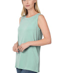 Zenana Sleeveless Top with Side Slit - Online Only