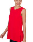 Zenana Sleeveless Top with Side Slit - Online Only