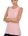 Zenana Sleeveless Top with Side Slit - Online Only