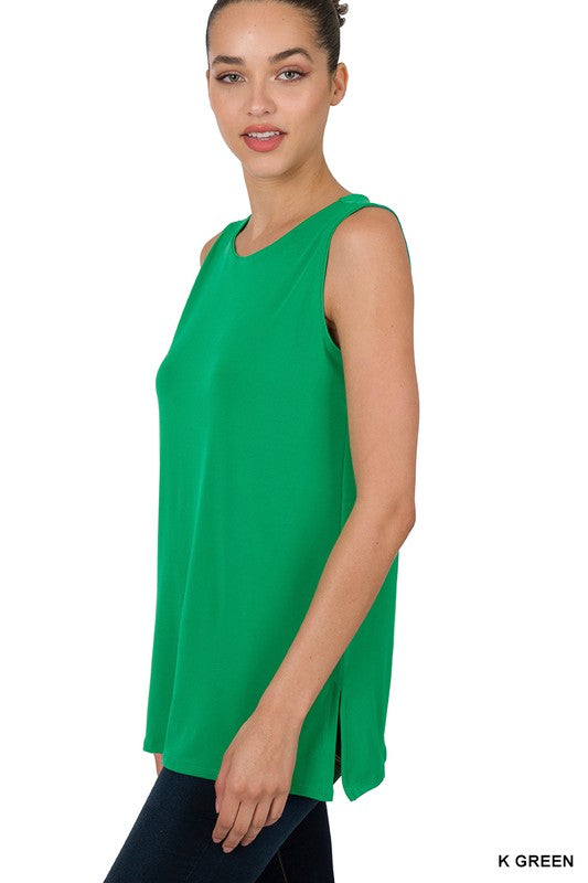 Zenana Sleeveless Top with Side Slit