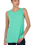 Zenana Sleeveless Top with Side Slit - My Pampered Life Seattle