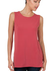 Zenana Sleeveless Top with Side Slit - Online Only