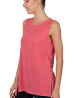 Zenana Sleeveless Top with Side Slit - Online Only