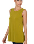 Zenana Sleeveless Top with Side Slit - My Pampered Life Seattle