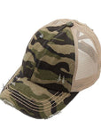 Camo Crisscross Pony Hat