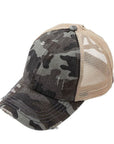 Camo Crisscross Pony Hat