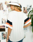 Solid Jersey Blocked Ruffle Sleeve - Online Only