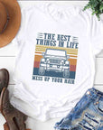 Jeep Life Messy Hair Graphic Tee