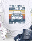 Jeep Life Messy Hair Graphic Tee