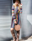 Multi Color Cross Stripe Midi Dress