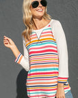 e Luna Multi Stripe Mix Baseball Top