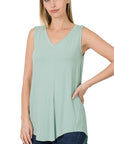 Zenana Luxe Rayon V-Neck Top - My Pampered Life Seattle