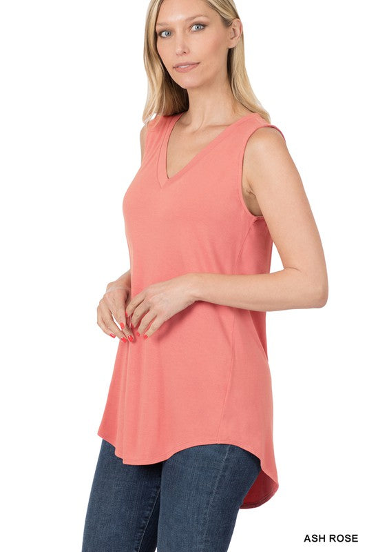 Zenana Luxe Rayon V-Neck Top