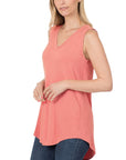 Zenana Luxe Rayon V-Neck Top - Online Only