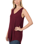 Zenana Luxe Rayon V-Neck Top - Online Only